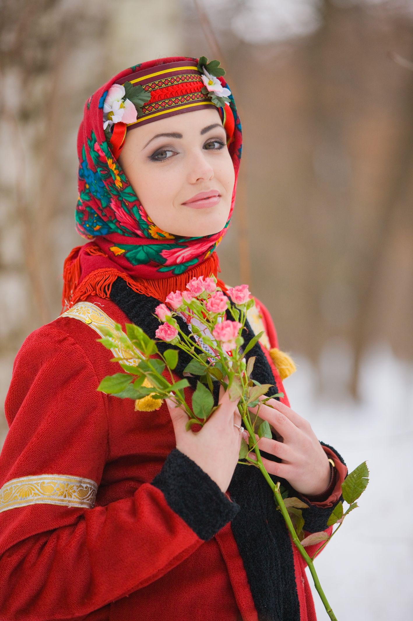 Sexy girl Girls in Slavic costumes in Jingmen